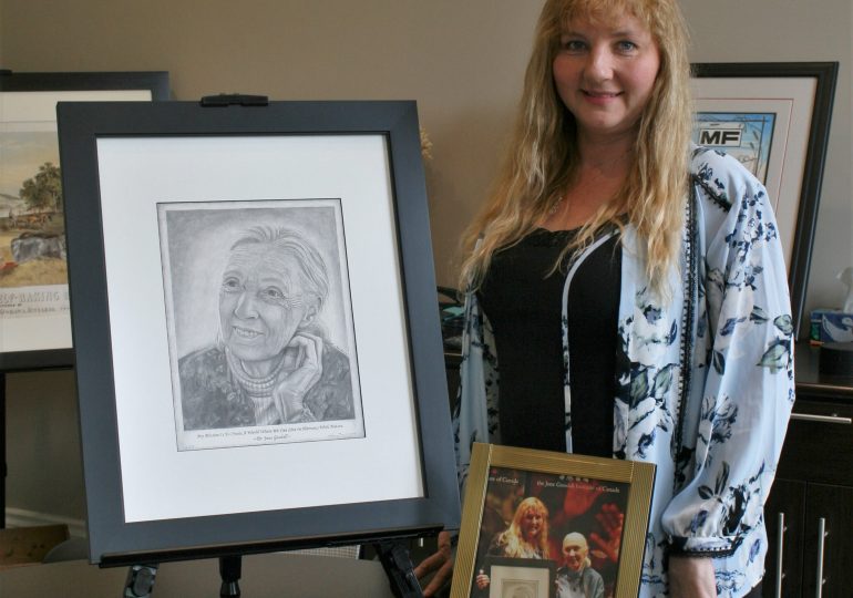 Local artist turns Dr. Jane Goodall into a wonderful work of art