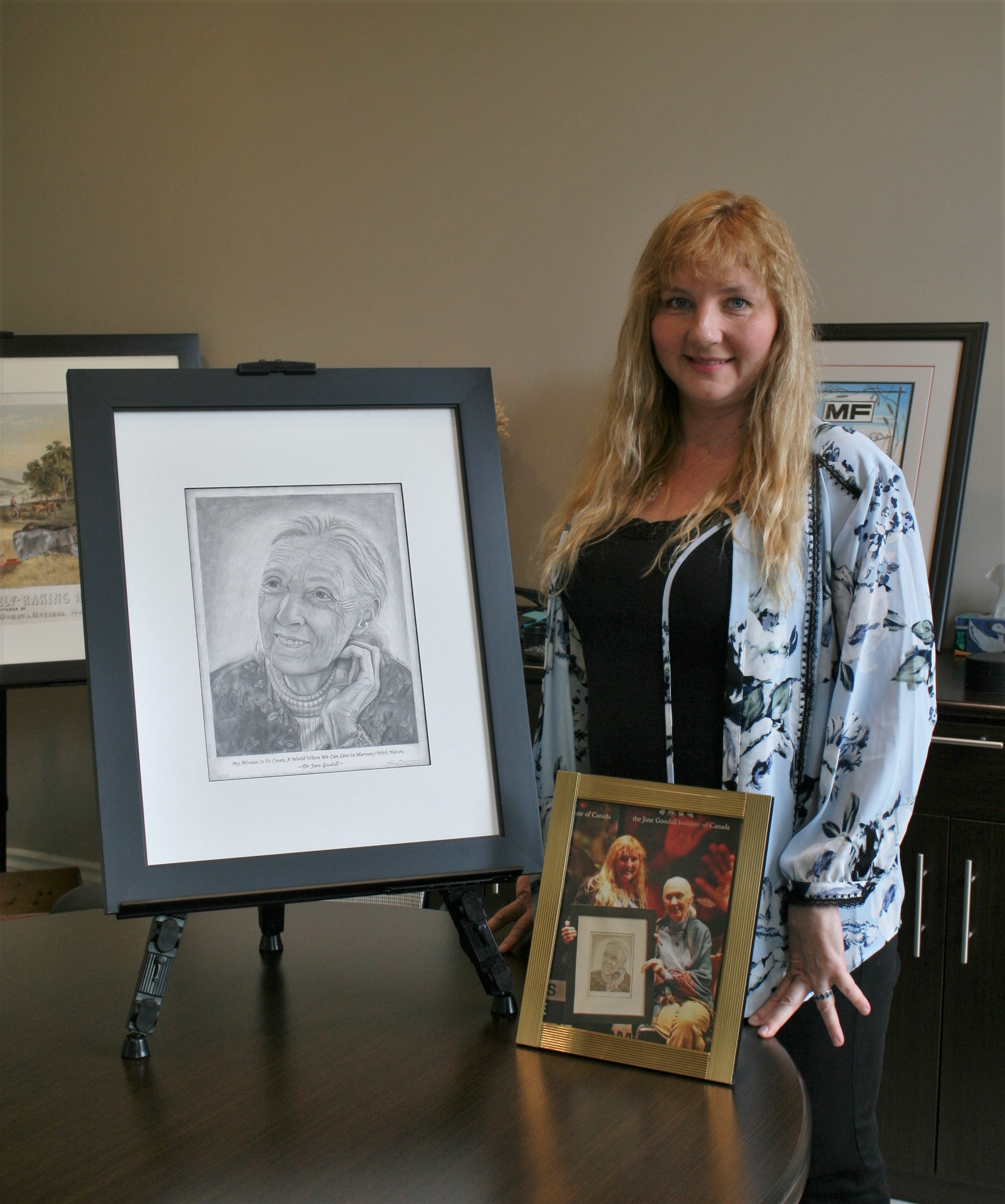 Featured image for Local artist turns Dr. Jane Goodall into a wonderful work of art