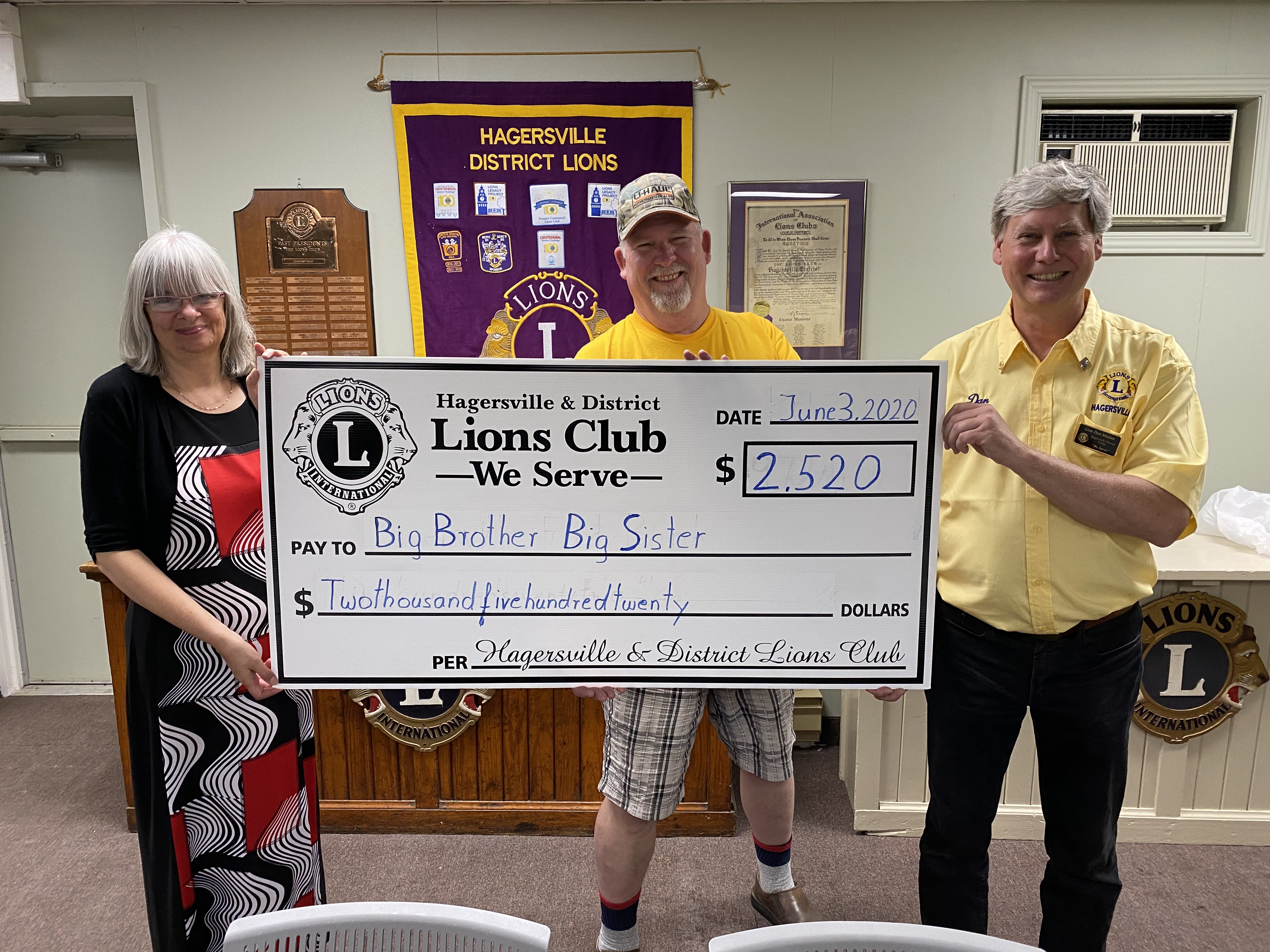 Featured image for Hagersville Lions make donation to Big Brothers Big Sisters