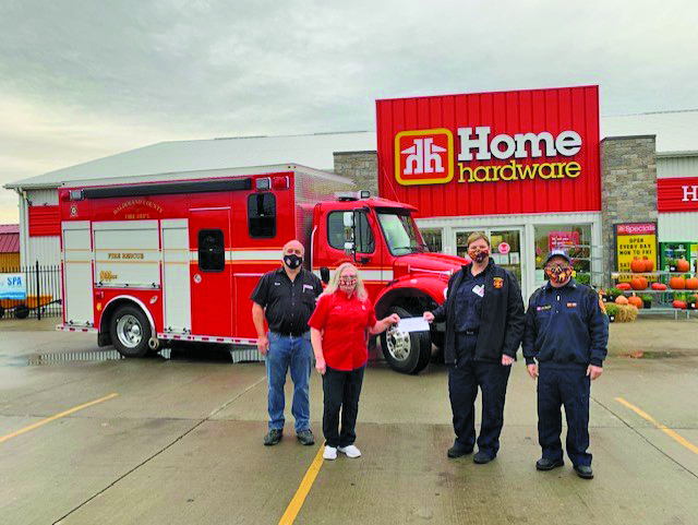 Featured image for Cayuga Home Hardware employee raises over $2,000 for Cayuga Fire Station #4