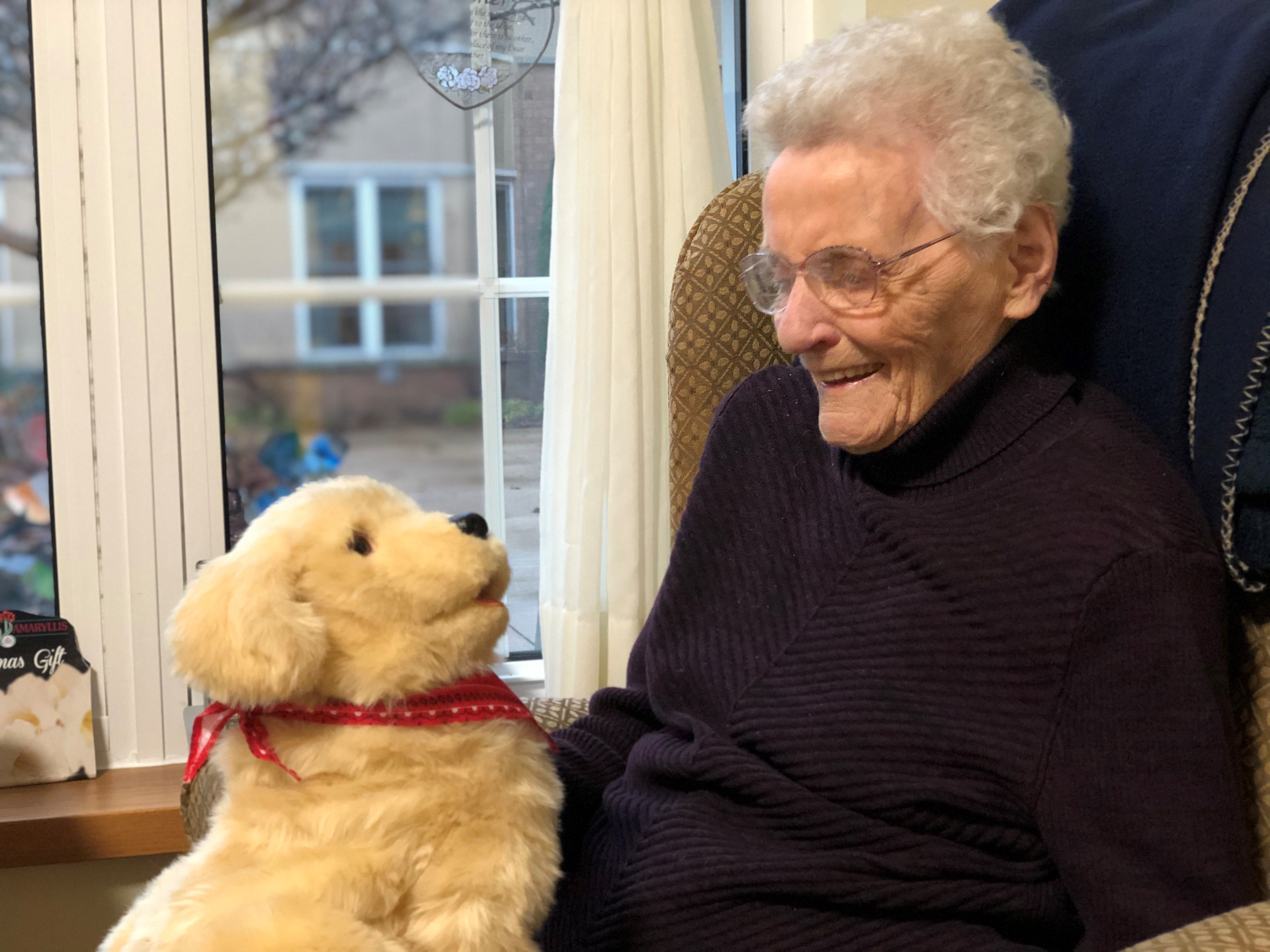 Featured image for Edgewater Garden residents find comfort with robotic pets