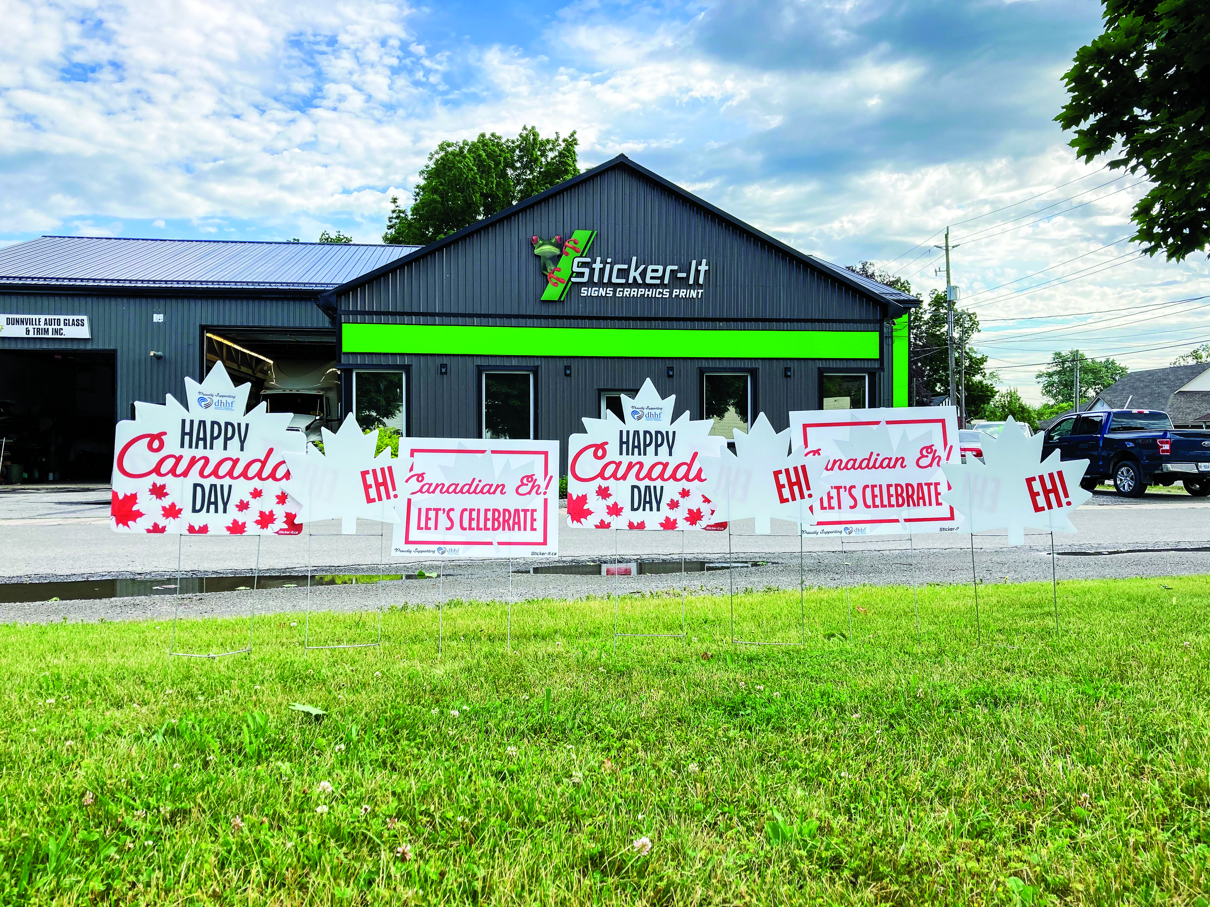 Featured image for Sticker-It supporting DHHF through Canada Day sign fundraiser