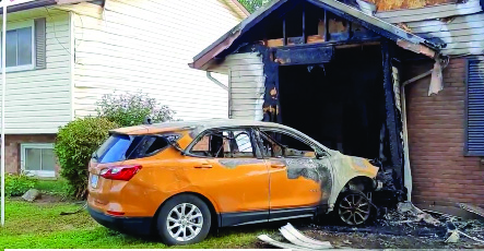 Featured image for Vehicle strikes home, starts fire