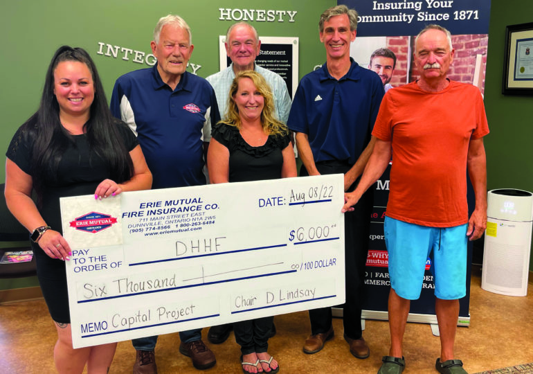 Erie Mutual donates $6,000 to DHHF, fulfilling pledge
