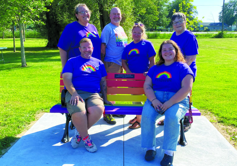 Pride HN unveils rainbow bench in honour of co-founder Ken Hancock