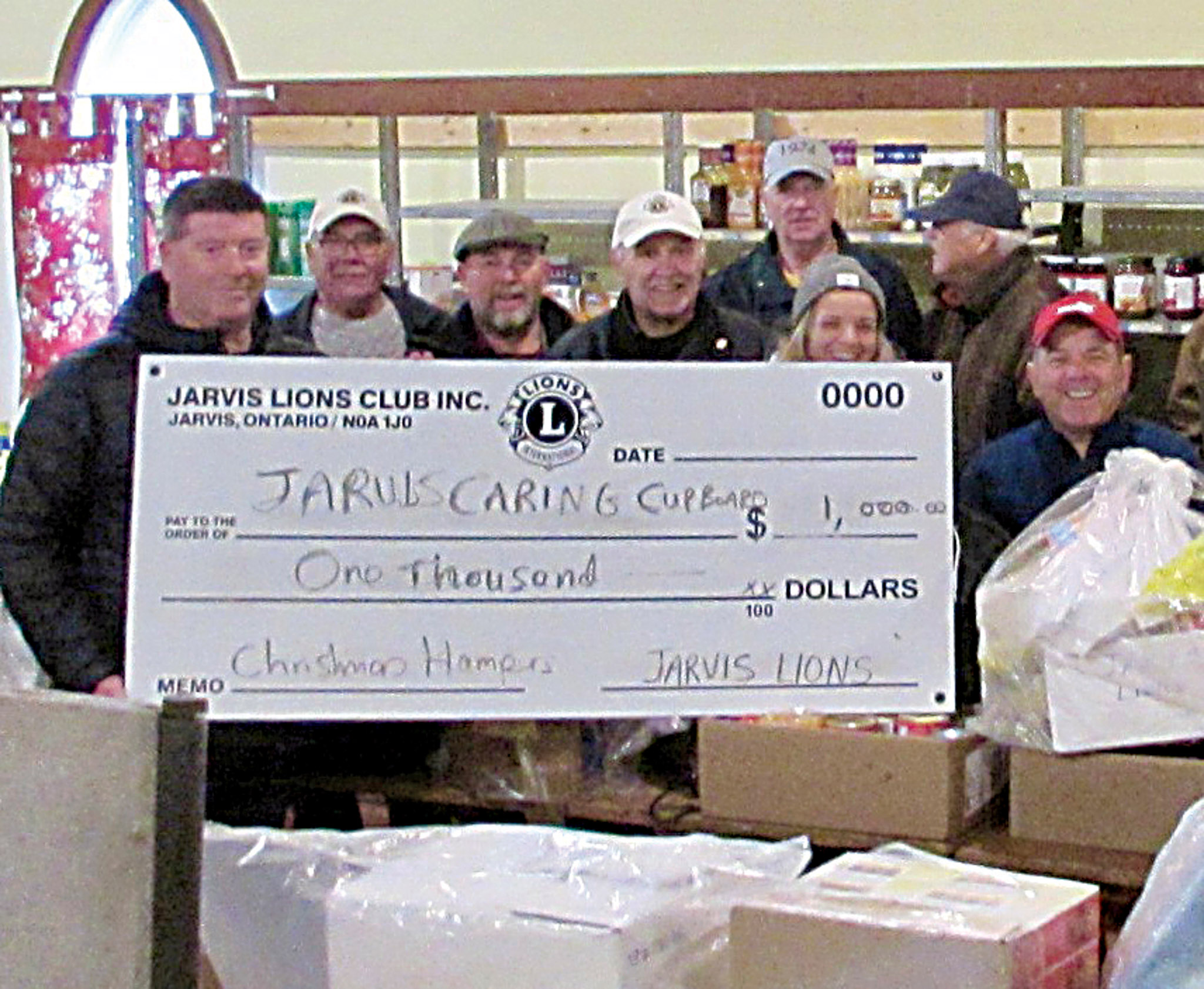 Featured image for Jarvis Lions donate $1,000 to Jarvis Caring Cupboard