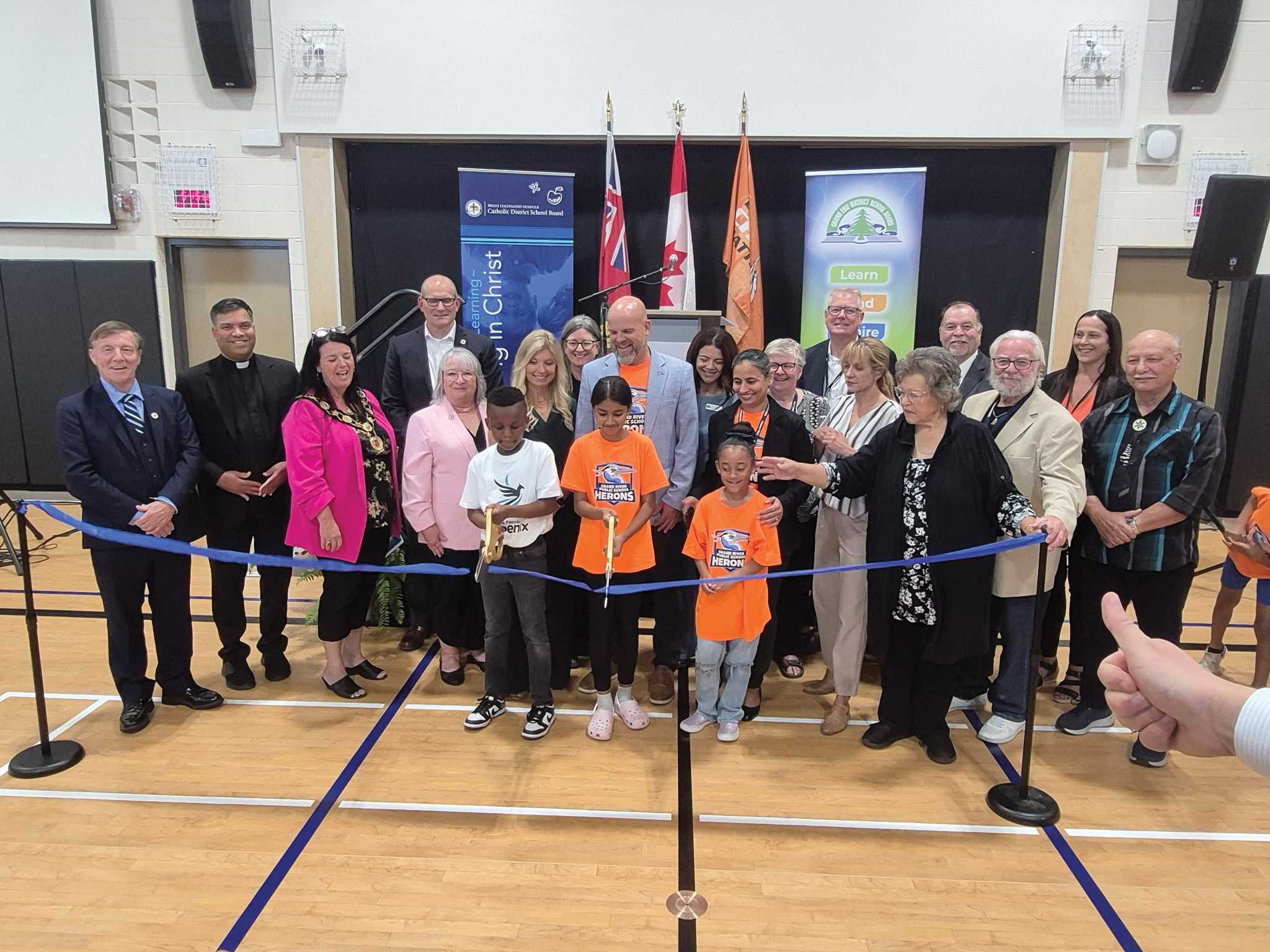 Featured image for Hundreds of students, family members help celebrate launch of Caledonia’s new joint school