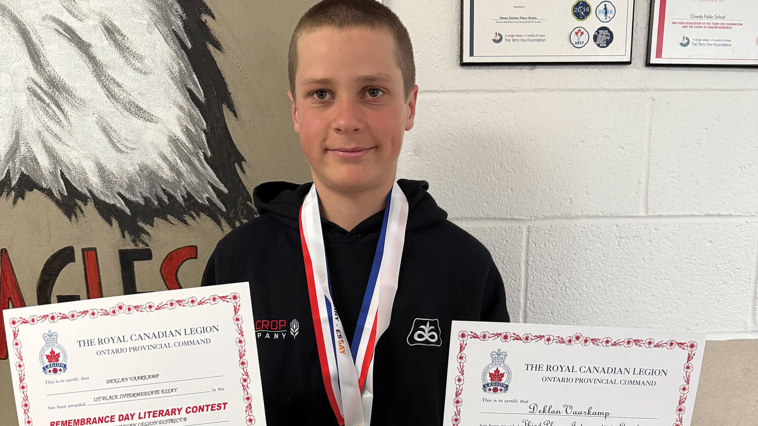 Featured image for REMEMBRANCE DAY: Oneida Central student Deklan Vaarkamp on his award-winning essay
