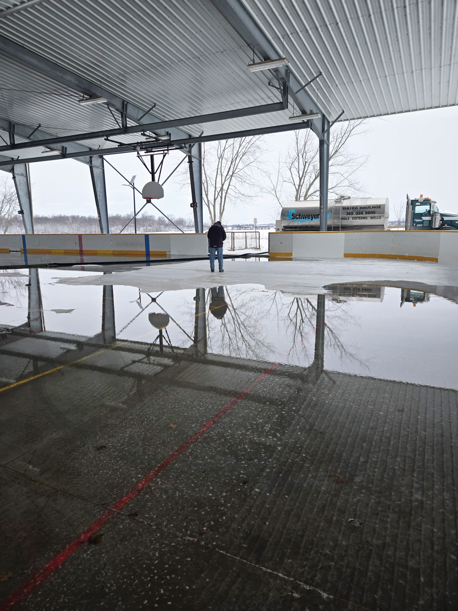 Featured image for Ice taking shape as Fisherville Lions ready community rink