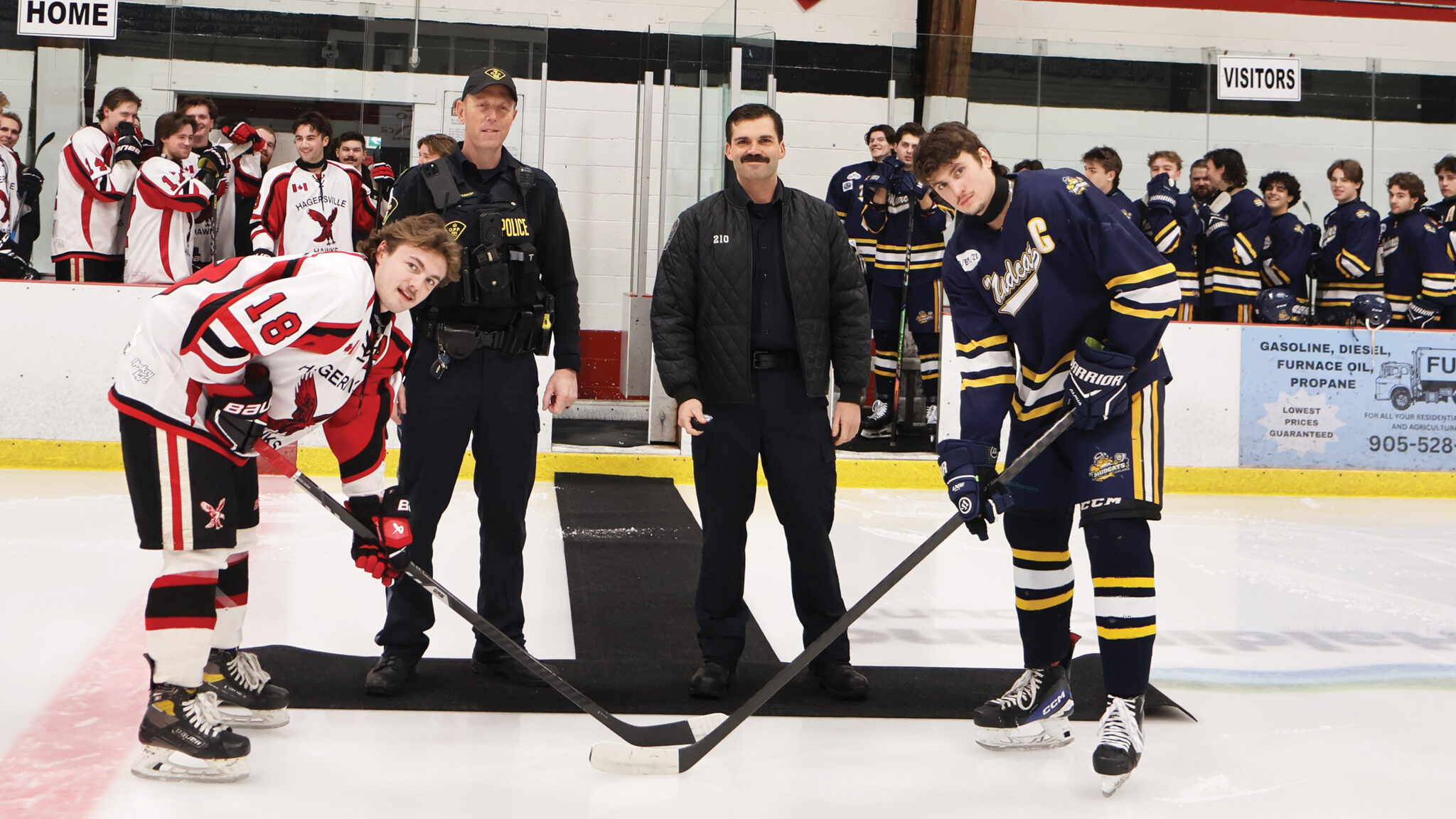 Featured image for Hagersville Hawks grab a point, celebrate first responders
