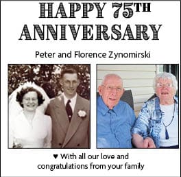 Featured image for Zynomirski 75th Wedding Anniversary